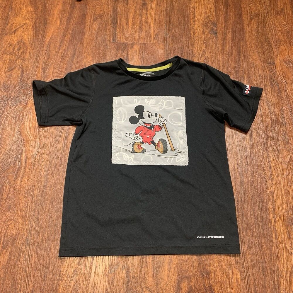 Columbia Omni-Freeze Disney Mickey Mouse Black Tshirt Kids Sz 10/12 M